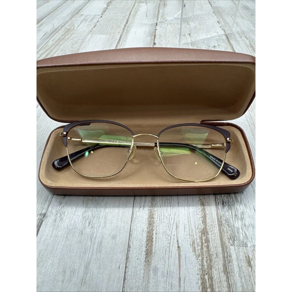 LONGCHAMP LO2108 602 WINE GOLD AUTHENTIC EYEGLASS FRAMES CAT EYE 51-18-140 CASE